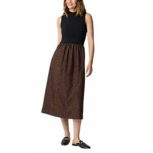 J.Crew Factory Printed Mockneck Knit Mixed-Media Dress – XXS